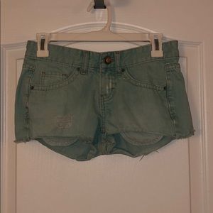 Teal Denim Shorts